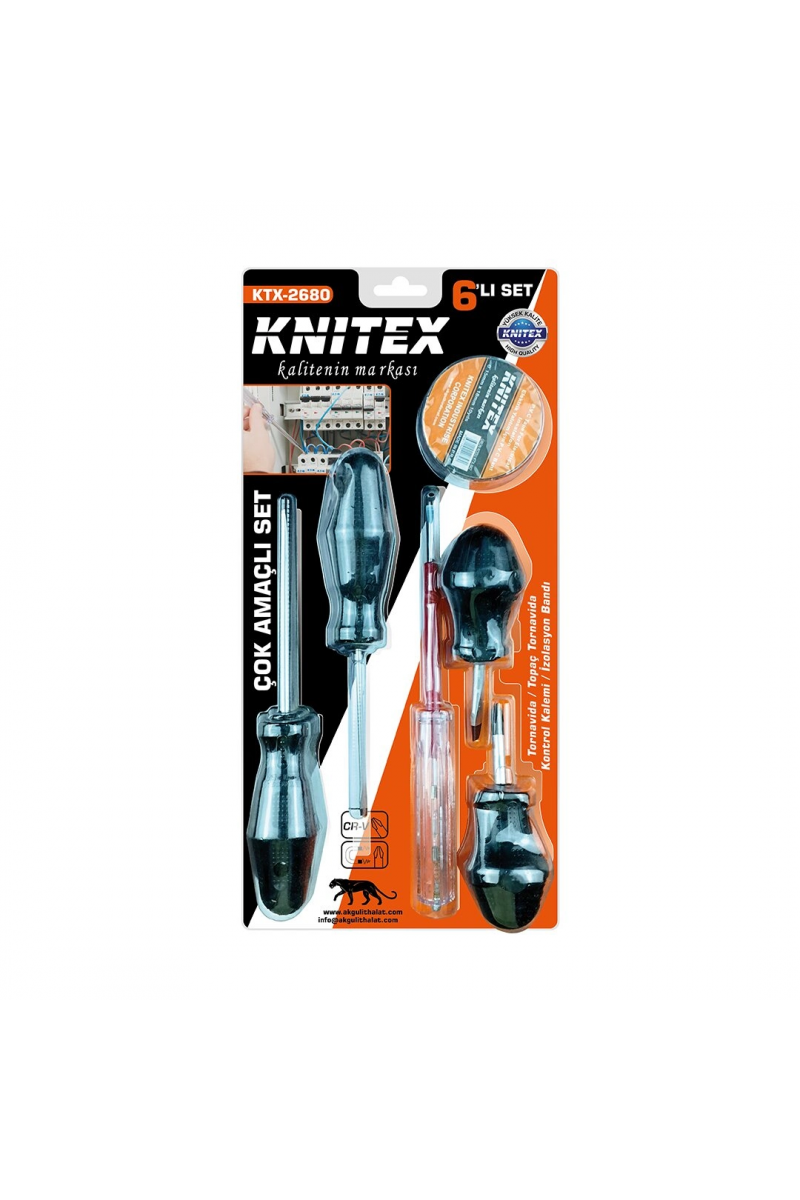 6pcs Tornavida - Çok Amaçlı Set Tornavida - Topaç Tornavida - Kontrol Kalem - Elektrik Bant