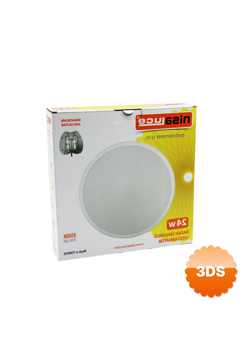 Nisaluce Eamp - 106/b 24w Radar Sensörlü Ledli Armatür Beyaz Çerçeve Mekatronik Askı Sistemi 6500k - 2160lm