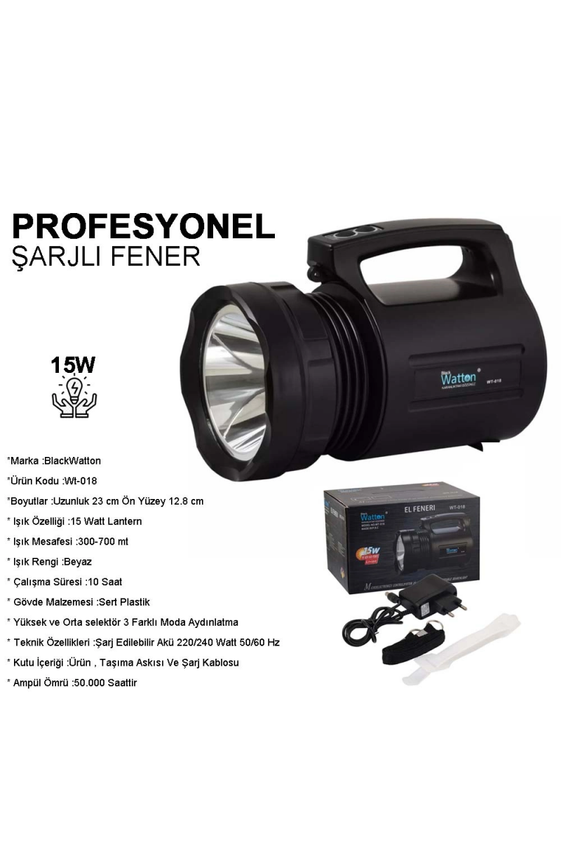 Wt - 018 Profesyonel Büyük Avcı Feneri