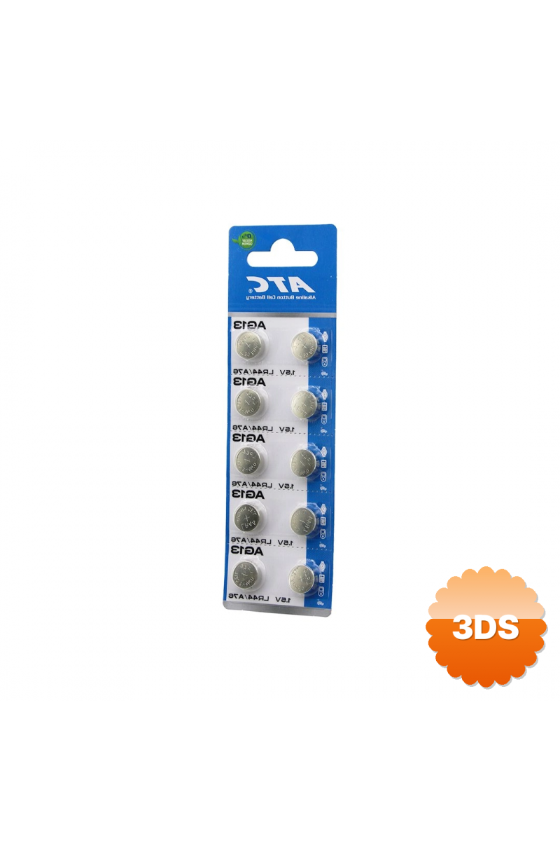 Atc Alkaline Button Battery ( Ag13 ) ( Lr - 44/a76 ) ( Düğme Pil ) ( Alkalin ) ( 1.5v ) ( 10lu Kart )*400