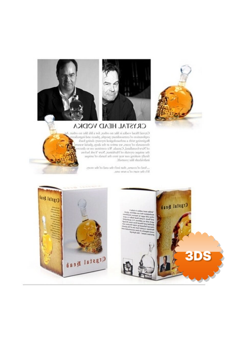 1000 Ml Crystal Head Kuru Kafa İçecek Şişesi