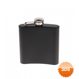 Siyah 6 Oz Çelik Cep İçki Kanyak Matarası