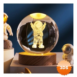 Astronot Tasarımlı Işıklı Cam Küre Kod 52