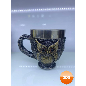 Baykuş Çelik Kupa Bardak Kod 6931