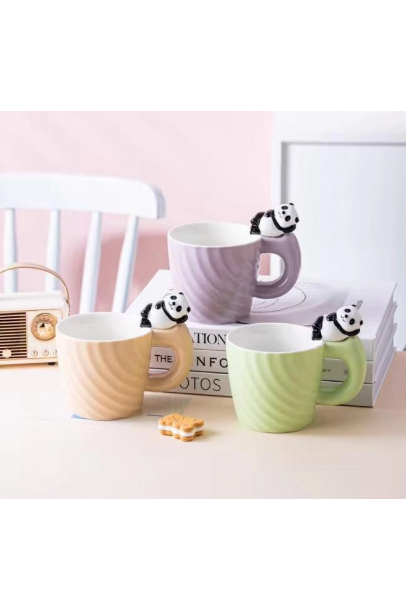 Panda Motifli Seramik Kupa Bardak
