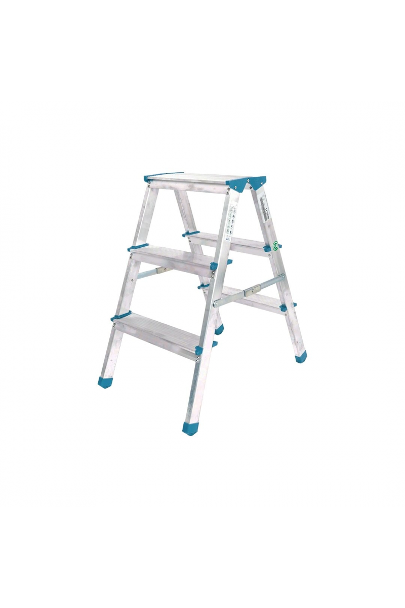 Çift Basamaklı Alüminyum Metal Merdiven Yükseklik 69cm Baş Genişlik 8cm