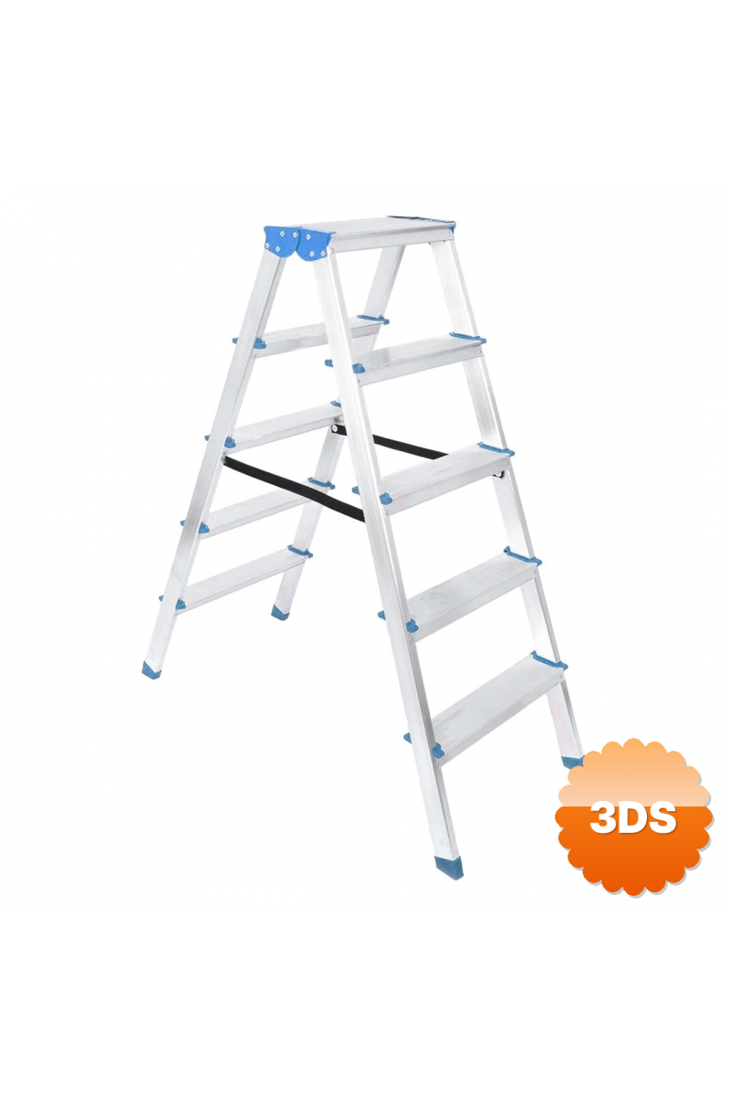 Çift Basamaklı Alüminyum Metal Merdiven Yükseklik 115cm Baş Genişlik 8cm