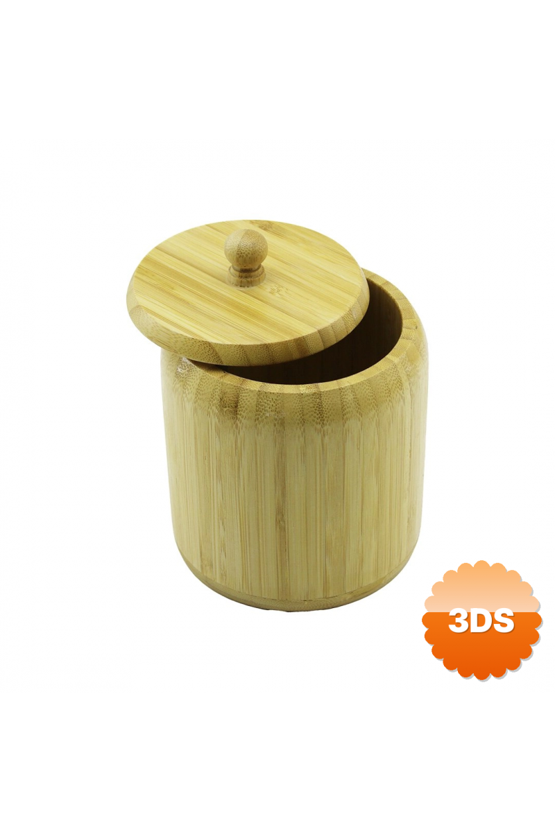 Ahşap Bambu Şekerlik Kapaklı Çap: 11.3cm Derinlik: 11cm No:12