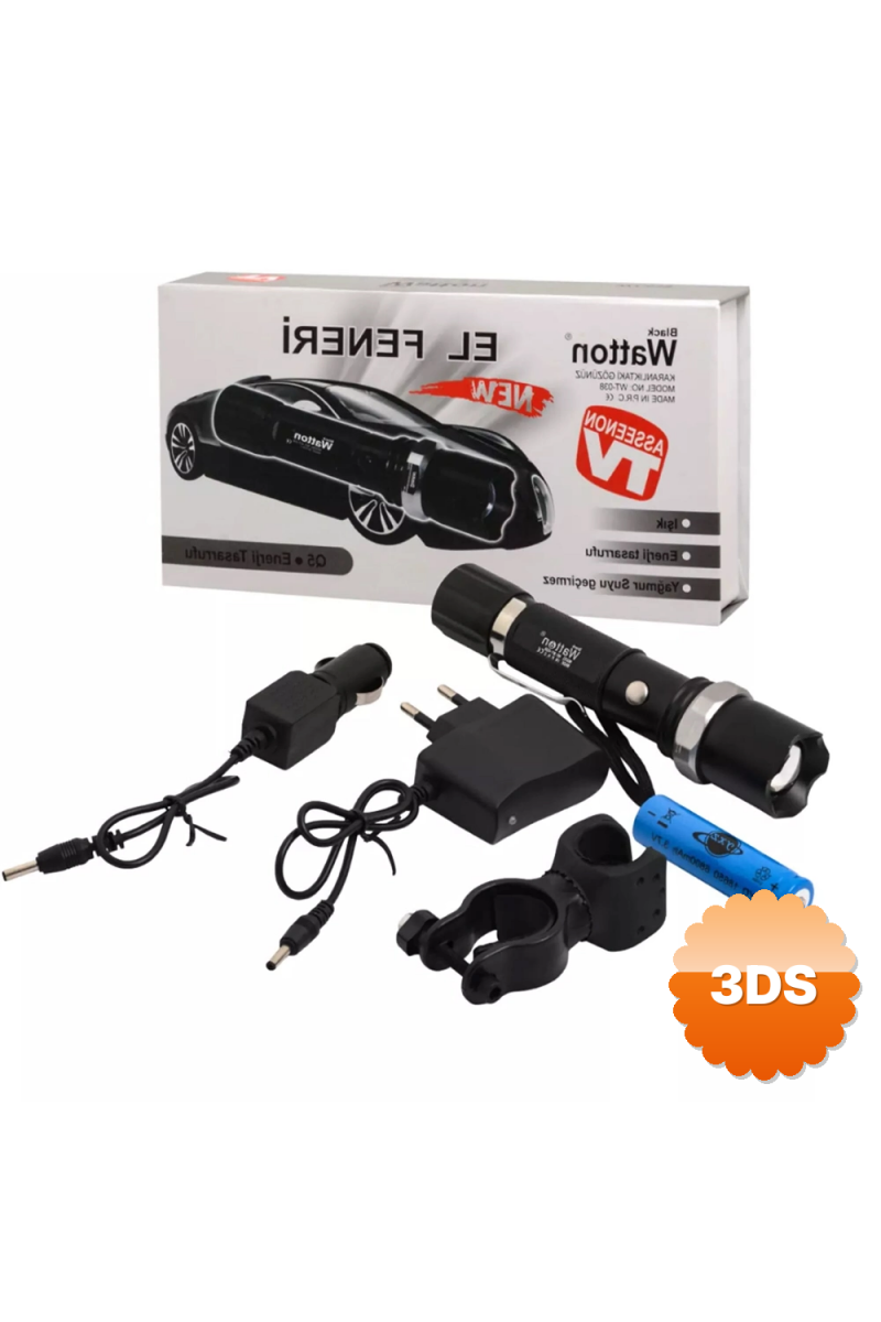 Zoomlu Şarjlı El Feneri En Uygun Fiyata Wt - 038