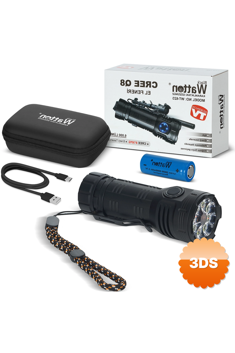 Cree Q8 - XQg 8+1 Led Şarjlı El Feneri Wt - 623