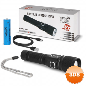 Cree Tg Led 1000 Lümen Göstergeli Fonksiyonel El Feneri Wt - 732