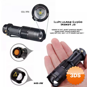 Mini Güçlü Şarjlı Pilli El Feneri Wt - 304