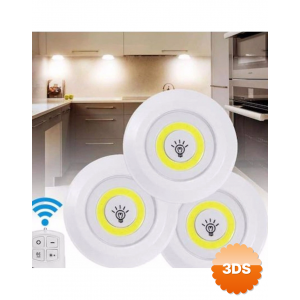 Uzaktan Kumandalı 3 Lü Spot Led Lamba Kablosuz Pilli Işıldak