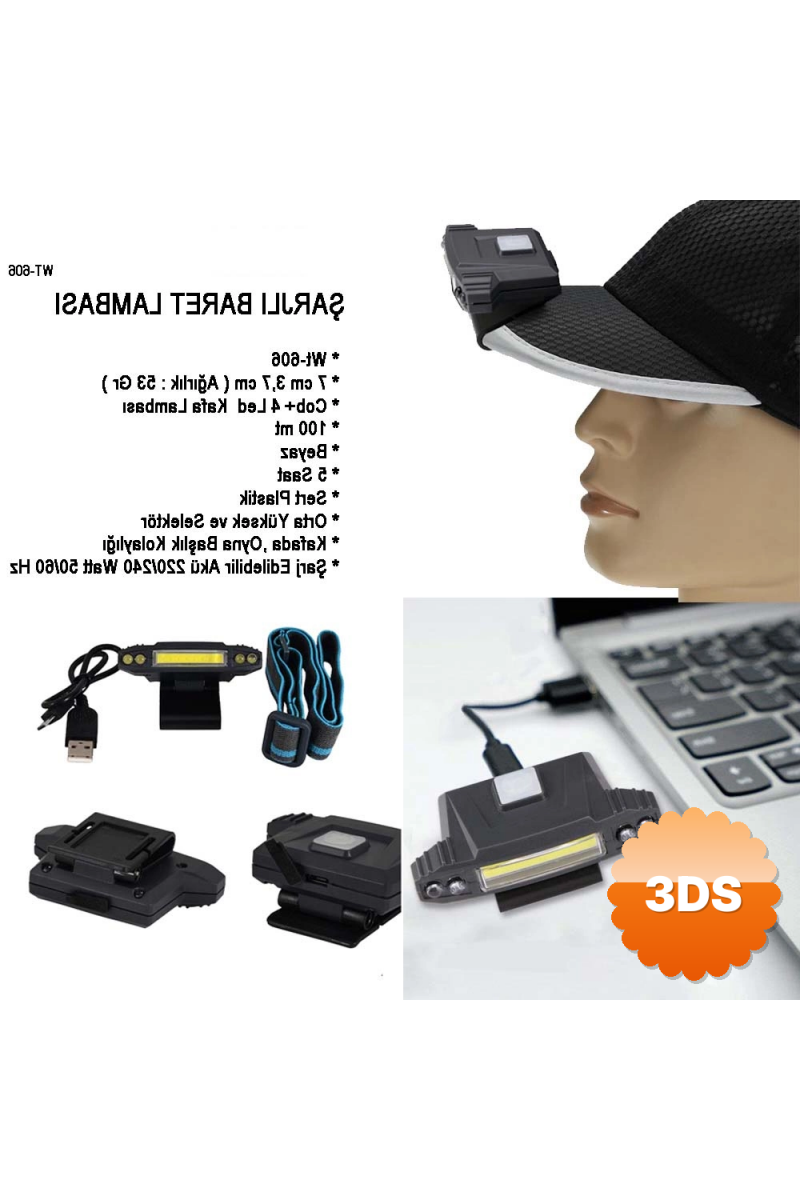 Şarjlı Baret Lambası Wt - 606