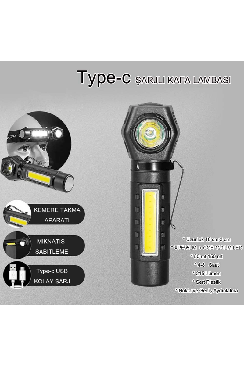 Şarjlı Mıktanıslı Kafa Lambasi Wt - 621