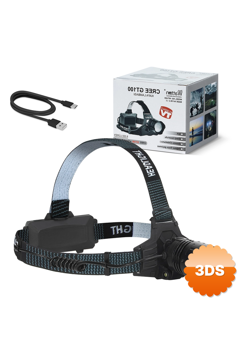 Gt100 Led Şarjlı Kafa Lambası Wt - 628