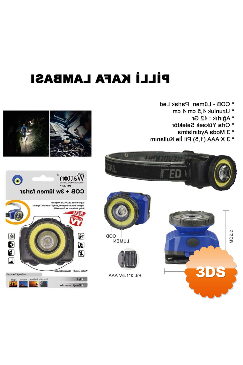 Güçlü Pilli Kafa Lambası Wt - 607