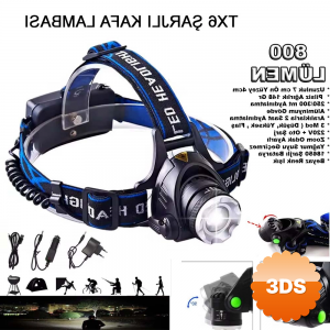 800 Lümen Tx6 Şarjlı Zoomlu Kafa Feneri Wt - 120