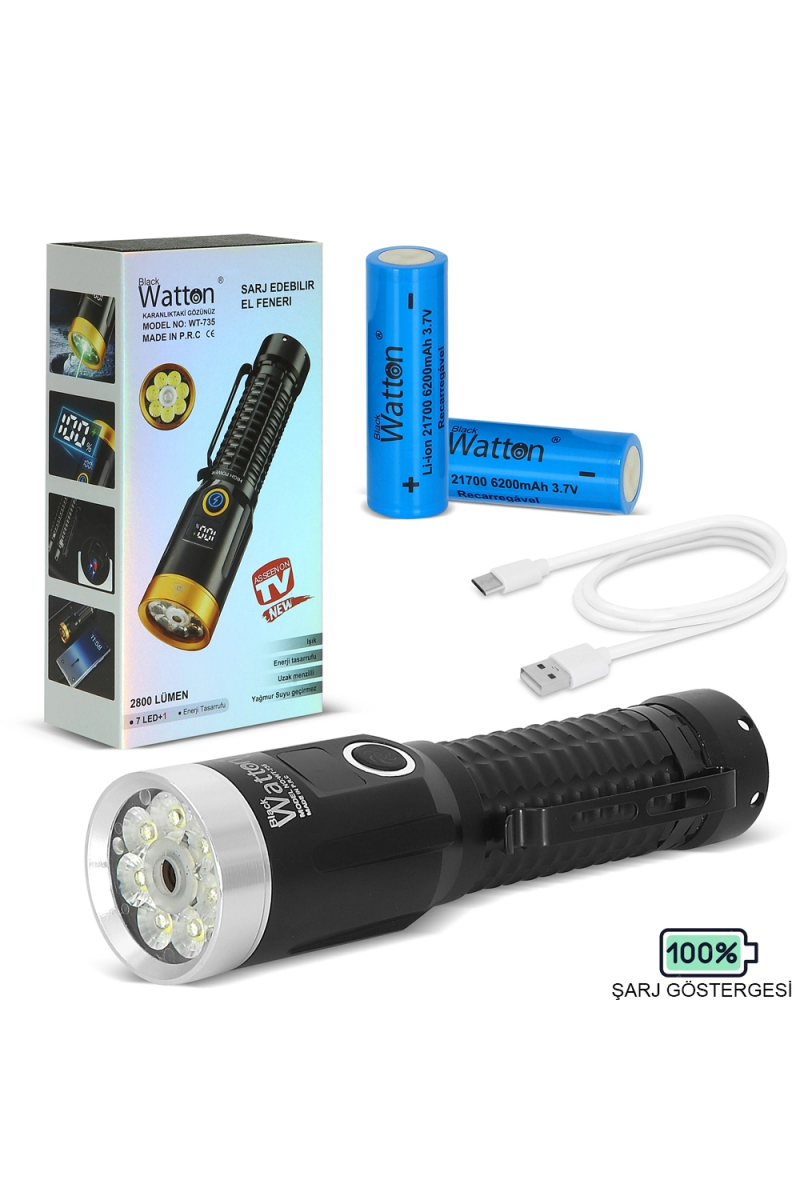 2800 Lümen Özel Seri Yeşil Lazer Özellikli Mıknatıslı Wt - 735