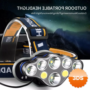 Ps - 888 Güçlü Usb Şarj Edilebilir Profesyonel 8 Modlu 6000 Lümen 8 Led Su Geçirmez Kafa Lambası