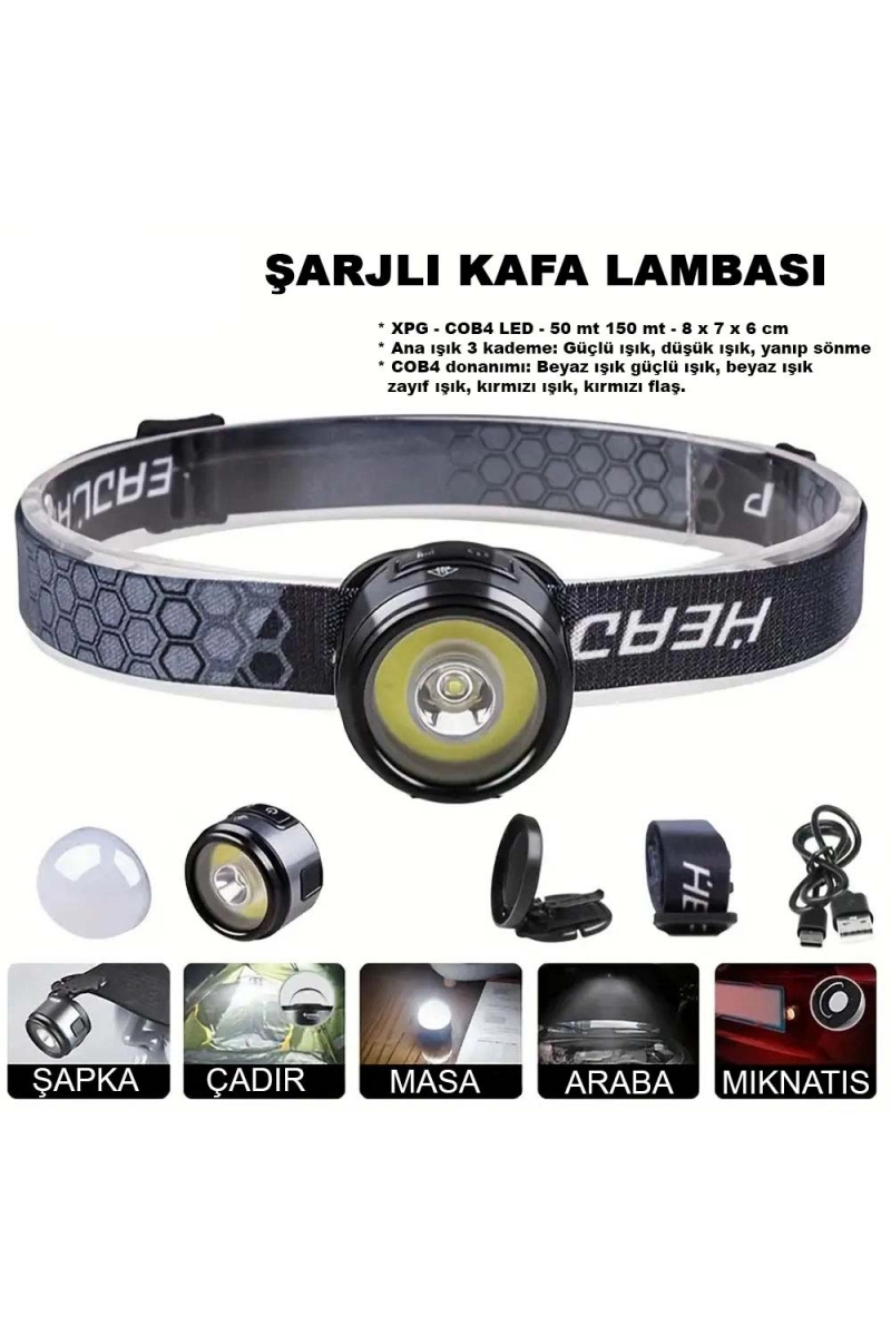 7 Mod Şarjlı Kafa Ve Kamp Lambası Wt - 618