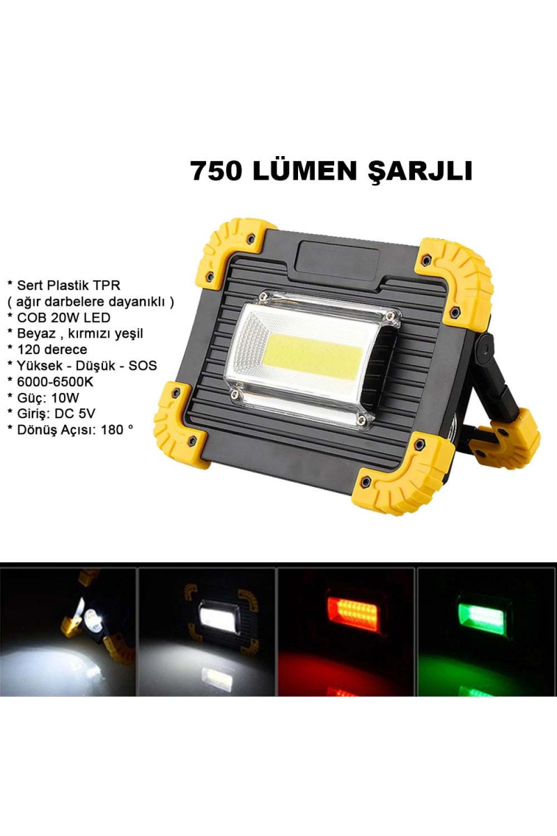 750 Lümen Powerbank Şarjlı Işıldak Wt - 330
