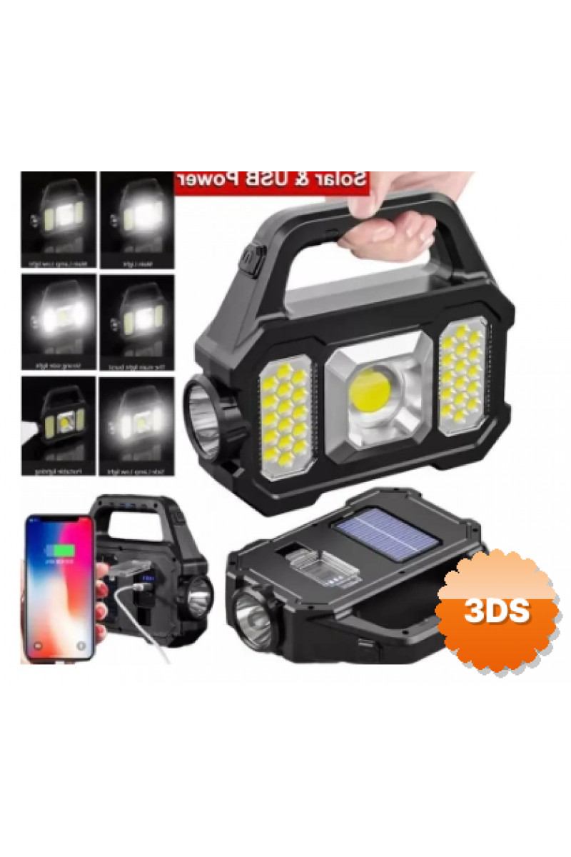 Polizei P - 880a Solar Powerbanklı Şarjlı Taşınabilir Güçlü Fener