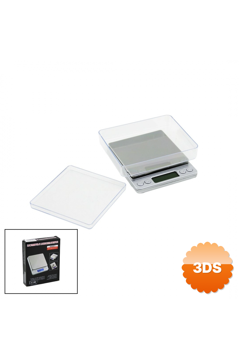 Superıor Mını I - 2000 3000gr/0.1gr Mini=10.5x13cm Hassas Tartı - Terazi Şeffaf Pls.kapak Pilli