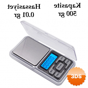 Dijital Hassas Elektronik Kuyumcu Cep Terazisi Tartı 500 Gr / 0.01 Gr
