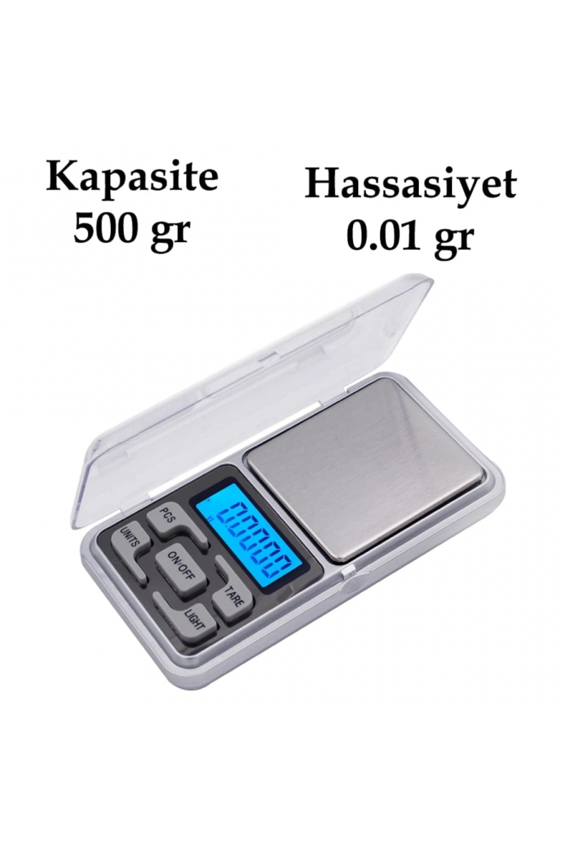 Dijital Hassas Elektronik Kuyumcu Cep Terazisi Tartı 500 Gr / 0.01 Gr