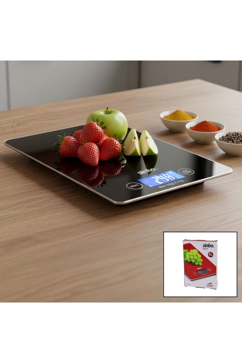 Cam Mutfak Tartısı Terazi Lcd Ekran 5kg/1gr Pilli=cr2032 Gr/oz/ml/ıb Ölçüm Sks - 4526