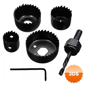 6 Parça Buat Açma Panç Seti 32 - 38 - 44 - 54mm & 3/8 Hex Anahtar Metal Ahşap Plastik Delik Açma