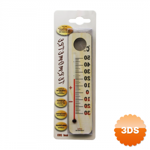 Ahşap 3.5 X 15cm Derece Oda Termometresi İç / Dış Kurşun Ve Civa İçermez