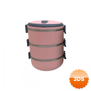 Yemek Termosu Açık Pembe 3lü Sefer Tası Saklama Kabı 1.8lt