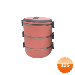 Yemek Termosu Koyu Pembe 3lü Sefer Tası Saklama Kabı 1.8lt