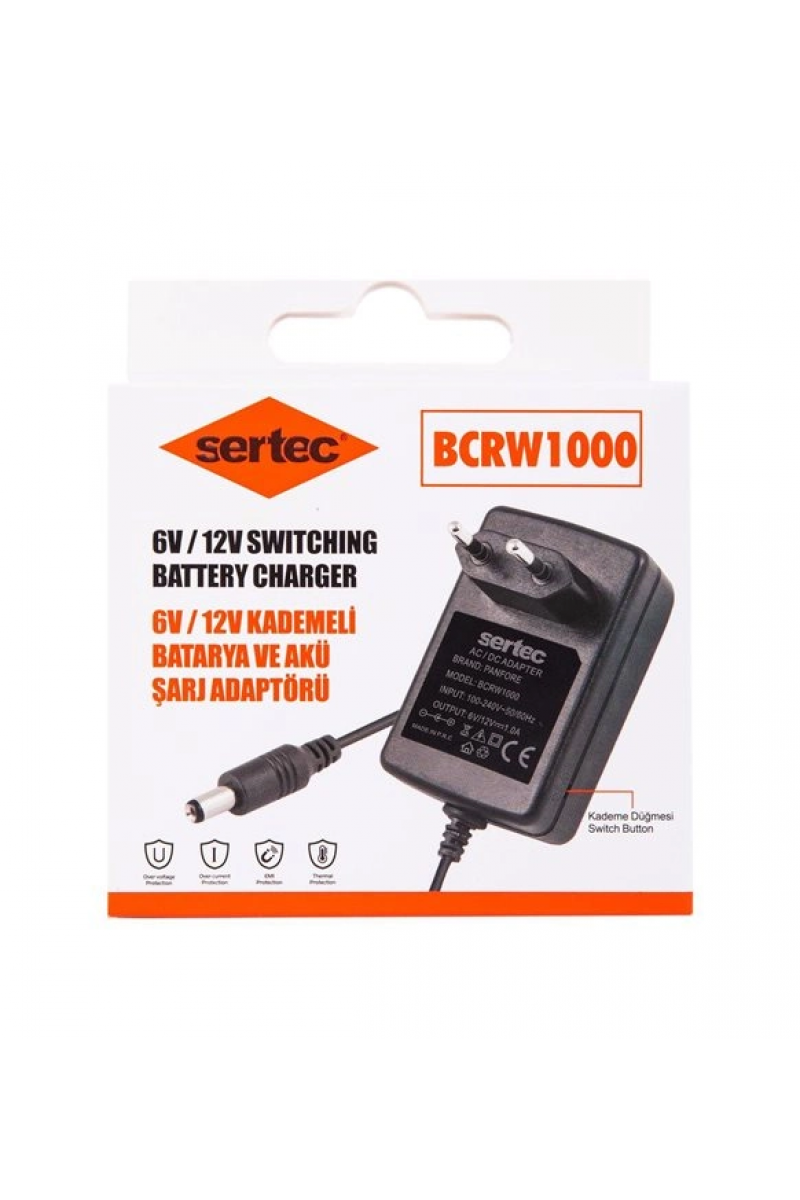 Sertec Bcrw1000 6v/12v 1a Kademeli Batarya Ve Akü Şarj Adaptörü