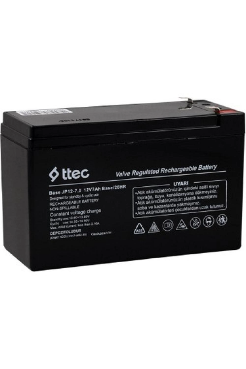 Ttec 12v 7 Ah Base Kuru Bakımsız Akü