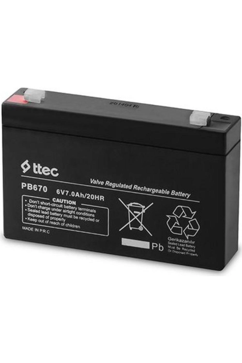 Ttec 6v 7 Ah Kuru Bakımsız Akü