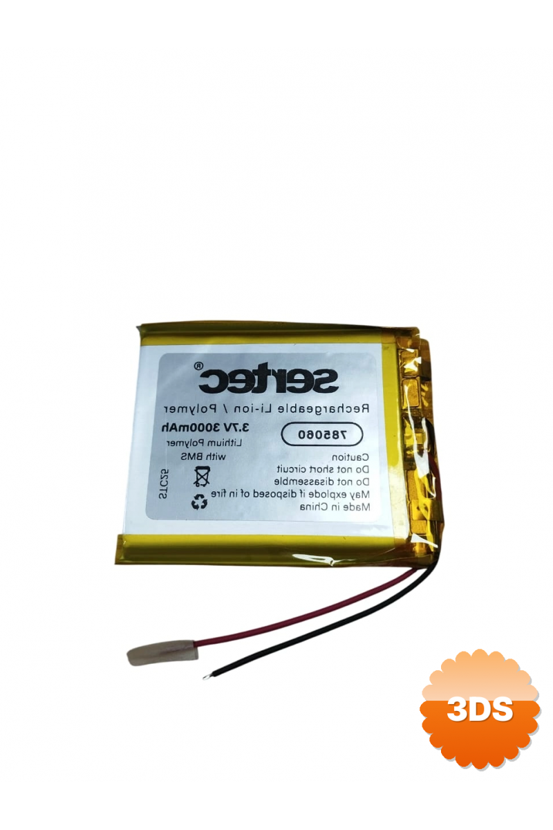Sertec 785060 3.7v 3000mah Li - polymer Pil (devreli/1.5a)