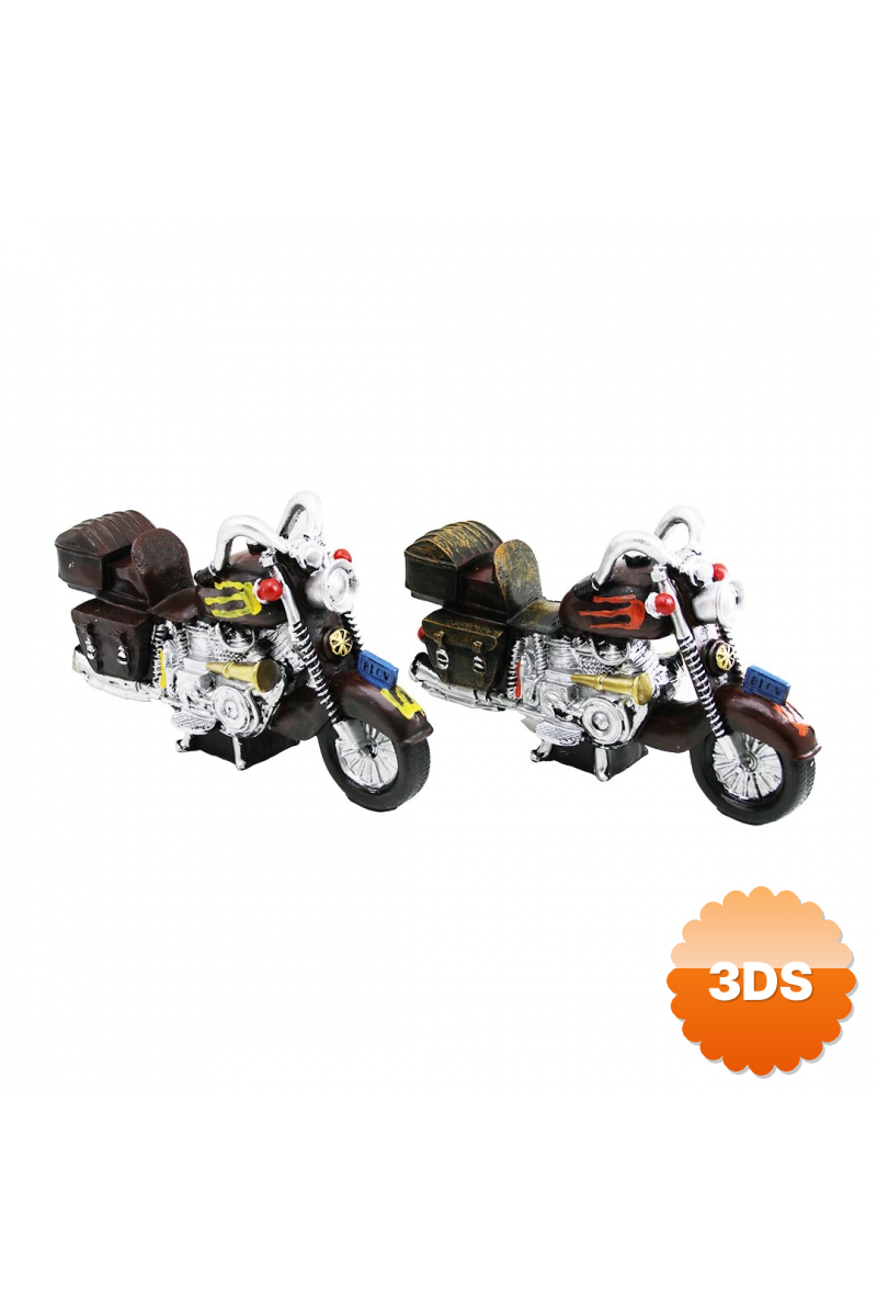 Kumbara Motorsiklet Vintage Dekoratif Biblo Kumbara Renkli 25cm Reçine