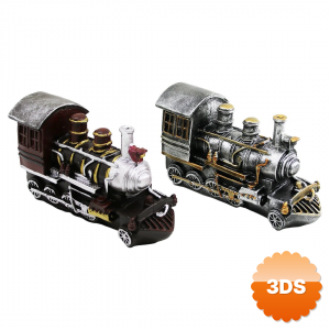 Kumbara Tren Vintage Dekoratif Biblo Kumbara Renkli 20x12x8cm Reçine