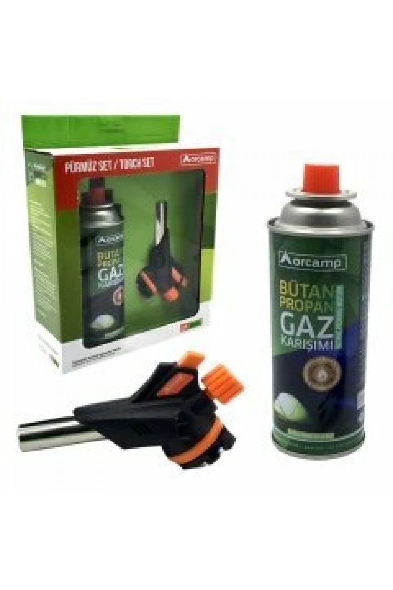 Orcamp 2pcs Pürmüz Ve Torch Seti Pürmüz Torch Çakmak Başlık Kamp Gazı 227gr/400ml