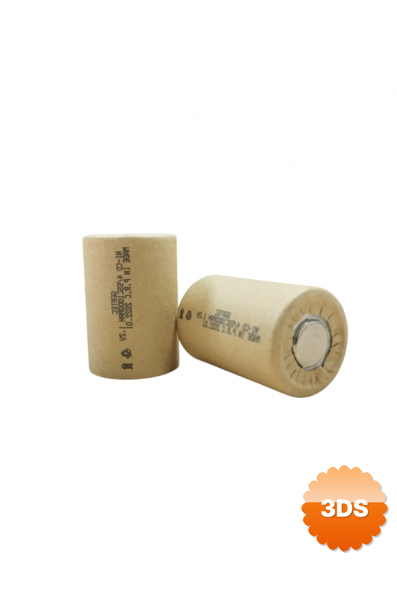 Sertec 1.2v Ni - cd 4/5 Sc 1000 Mah Kağıt Şarjlı Pil 3c (başsız/flat Head)