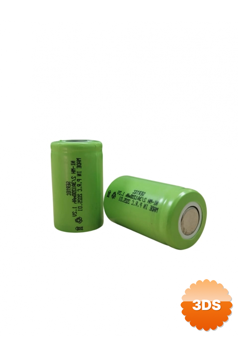 Sertec - 1.2v 1200 Mah - 2/3a - Ni - mh Şarjlı Pil - (başsız / Flat Head)