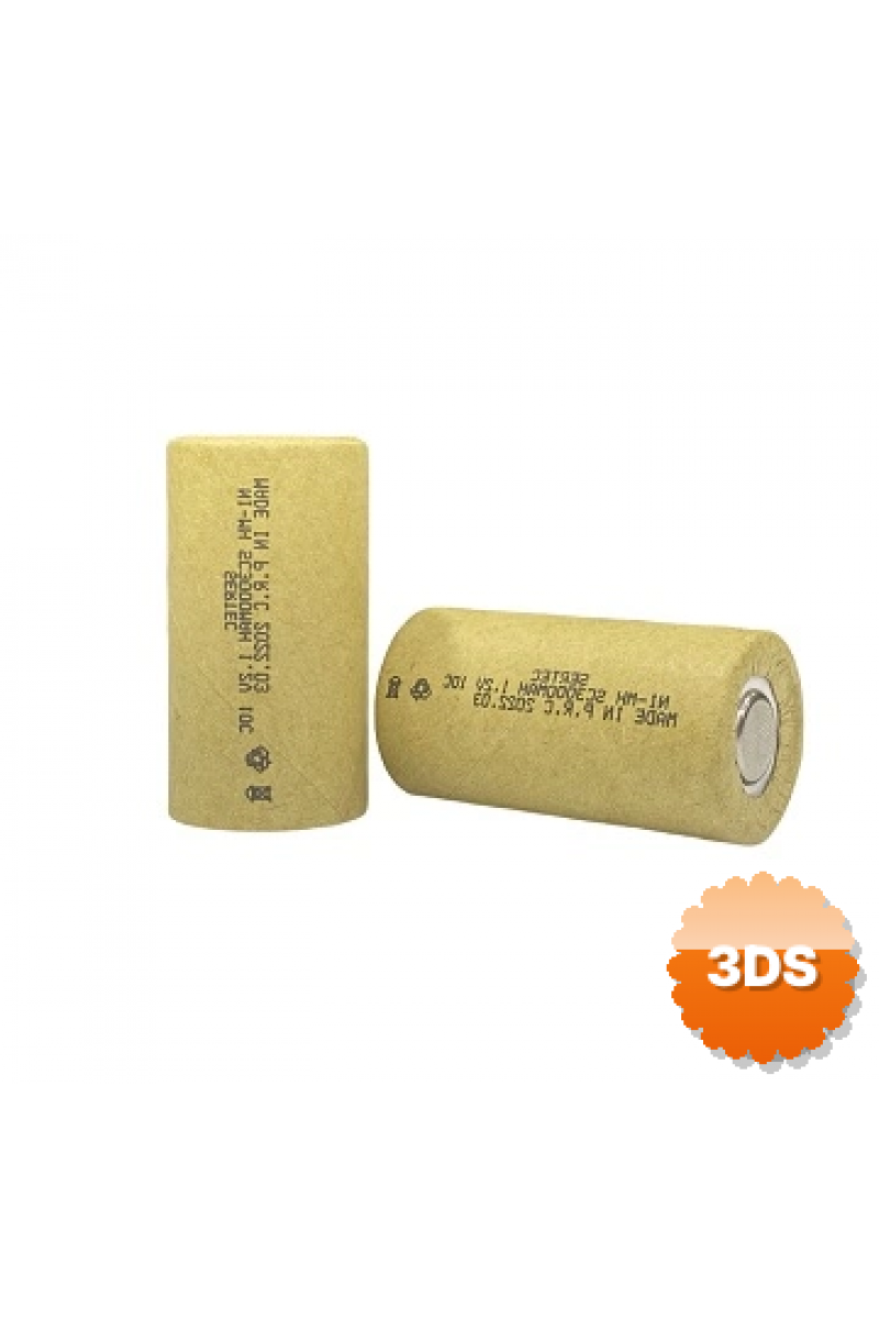 Sertec 1.2v Ni - mh Sc 3000 Mah. Kağıtlı Şarjlı Pil 10c (başsız/flat Head)