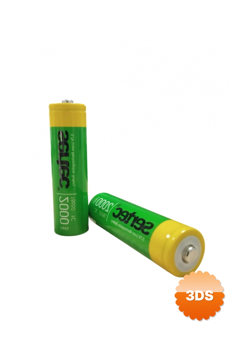 Sertec 18650 3.7v 2000 Mah 1c Li - ion Şarjlı Pil Başlı
