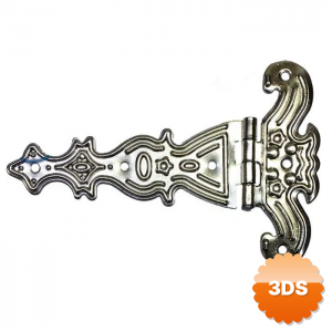 Dekoratif, Sac Tek Kuyruklu Menteşe - 69x102 Mm, Büyük, Nikel, 1 Adet