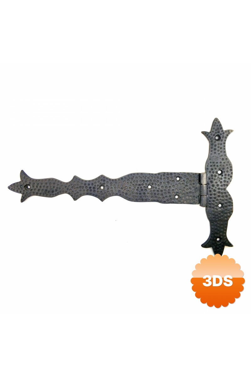 Antika Tarz Dekoratif Pirinç Kuyruklu Dövme Menteşe - 251x393 Mm, Oksit
