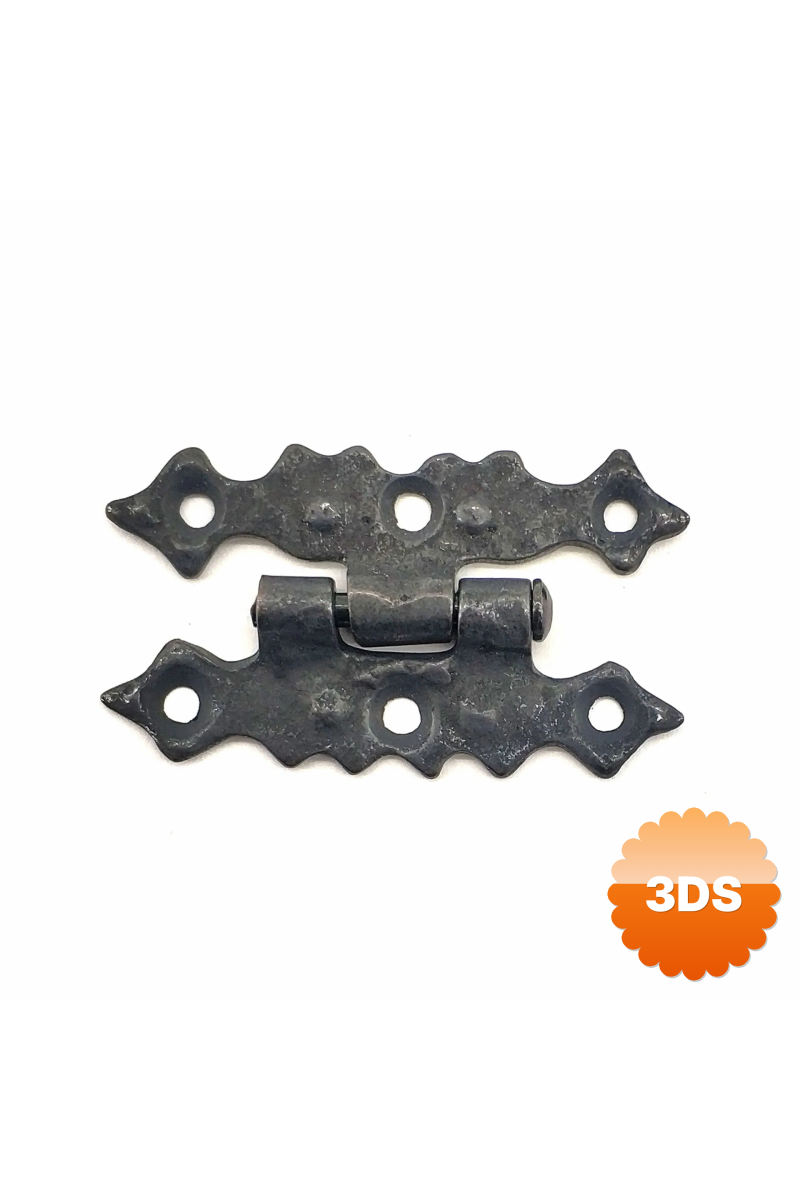 Antika Tarz Dekoratif Pirinç Yıldız Menteşe - 63x36 Mm, Oksit