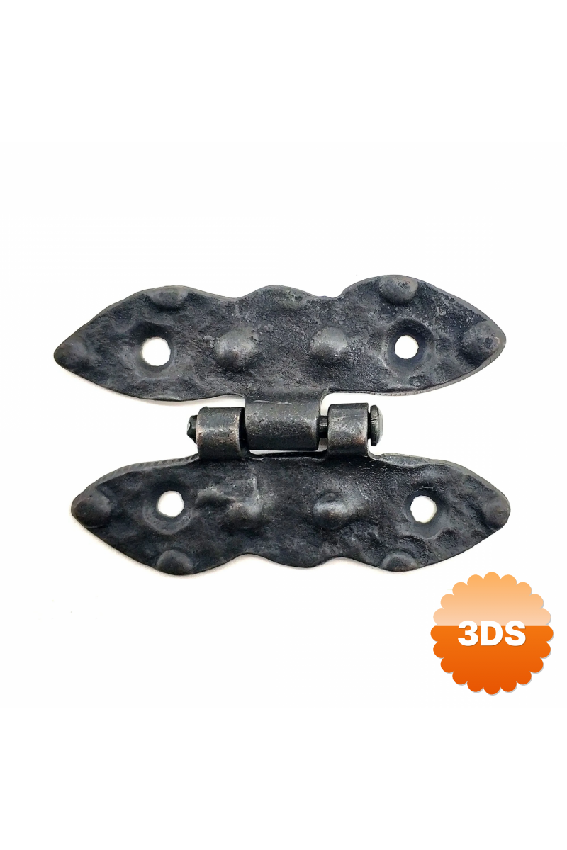Antika Tarz Dekoratif Pirinç Bodur Menteşe - 75x50 Mm, Oksit